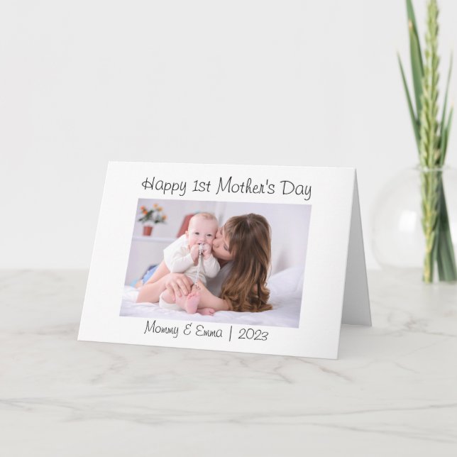  First Mother's Day Photo  Thank You Card (Front)