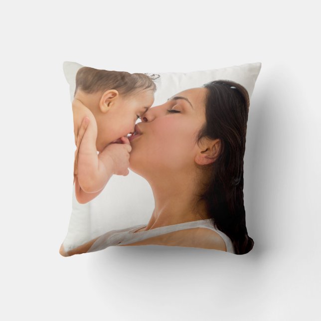  First Mother's Day Photo Throw Pillow (Back)