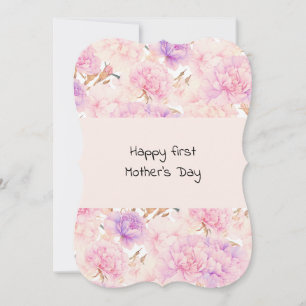 First Mother's Day, Pink and Purple Carnations,