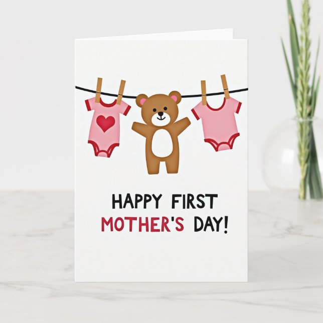 First Mothers Day Plush Animal Card (Front)