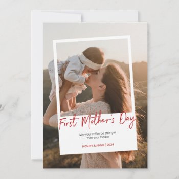 First Mother's Day Polaroid Photo Holiday Card by raindwops at Zazzle