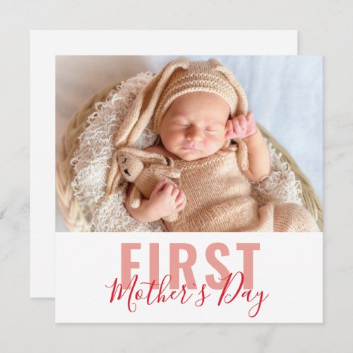 First Mothers Day Script Photo Holiday Card