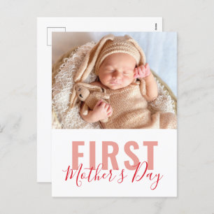 First Mother's Day Script Photo Holiday Postcard