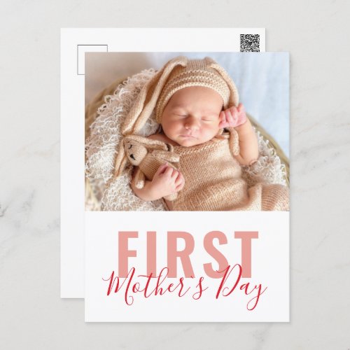First Mothers Day Script Photo Holiday Postcard