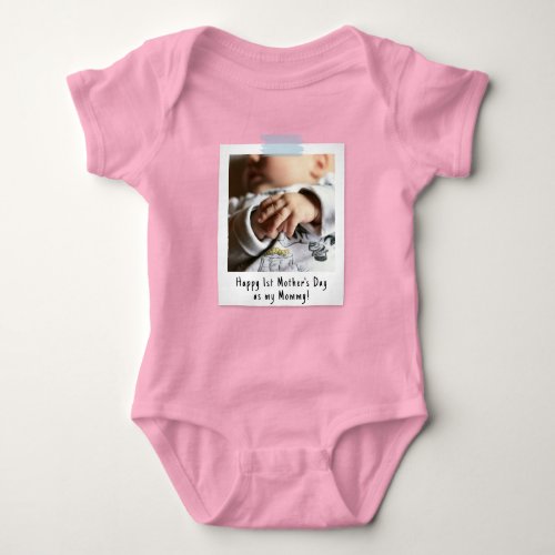 First Mothers Day Snapshot Style Photo Baby Bodysuit