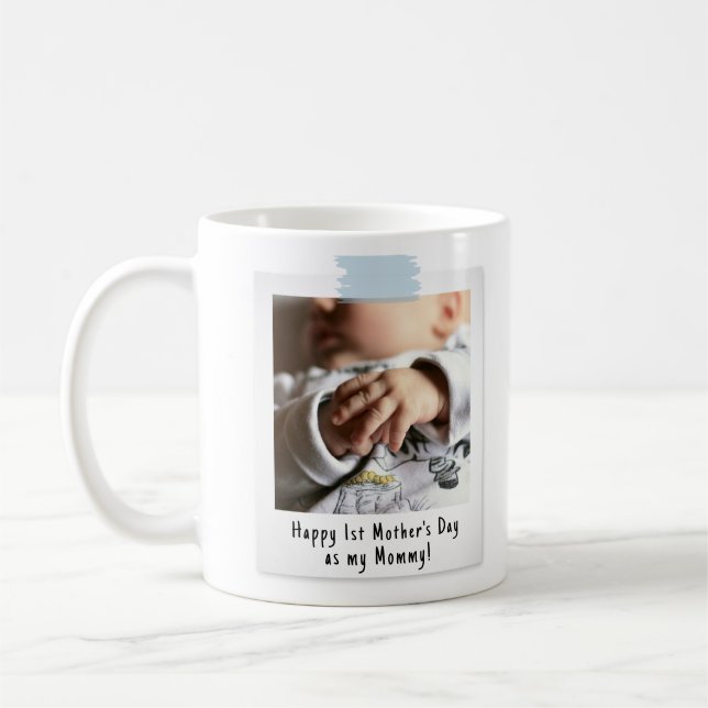 First Mother's Day Snapshot Style Photo Keepsake Coffee Mug (Left)