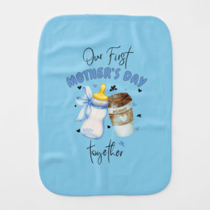 First Mothers Day Together 2025 /Blue Sky Baby Burp Cloth