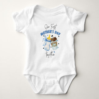 First Mothers Day Together / Blue Matching outfit Baby Bodysuit