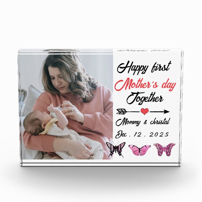 First Mother's Day Together Photo personalized  Block (Front)
