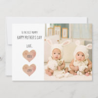 First Mothers Day Twins Photo Holiday Card