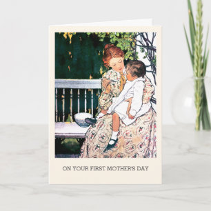 First Mother's Day Vintage Art Custom Cards