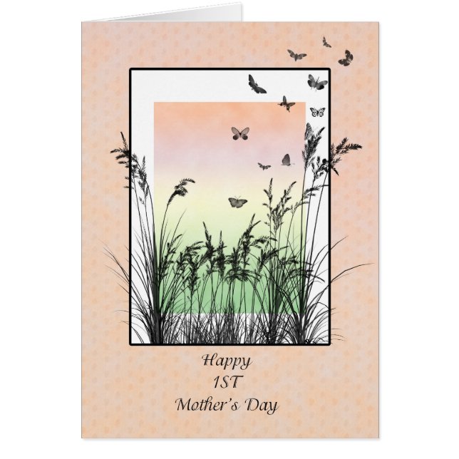 First Mother's Day, with butterflies Cards (Front)