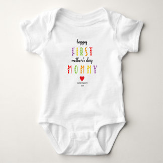 First Mother's Day with Personalised Baby suite Baby Bodysuit
