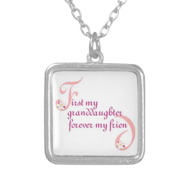 First My Granddaughter© Forever My Friend Silver Plated Necklace (Front)