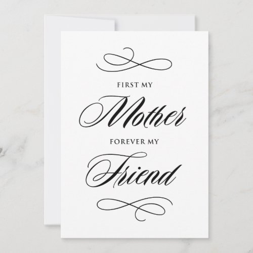 First My Mother Forever My Friend Script  Blush Thank You Card