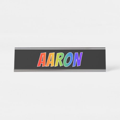 First Name AARON Fun Rainbow Coloring Desk Name Plate