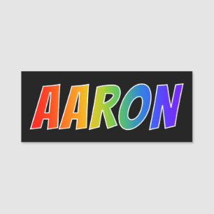 First Name "AARON": Fun Rainbow Coloring Name Tag
