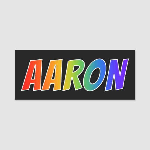 First Name AARON Fun Rainbow Coloring Name Tag