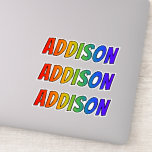 [ Thumbnail: First Name "Addison" W/ Fun Rainbow Coloring Sticker ]