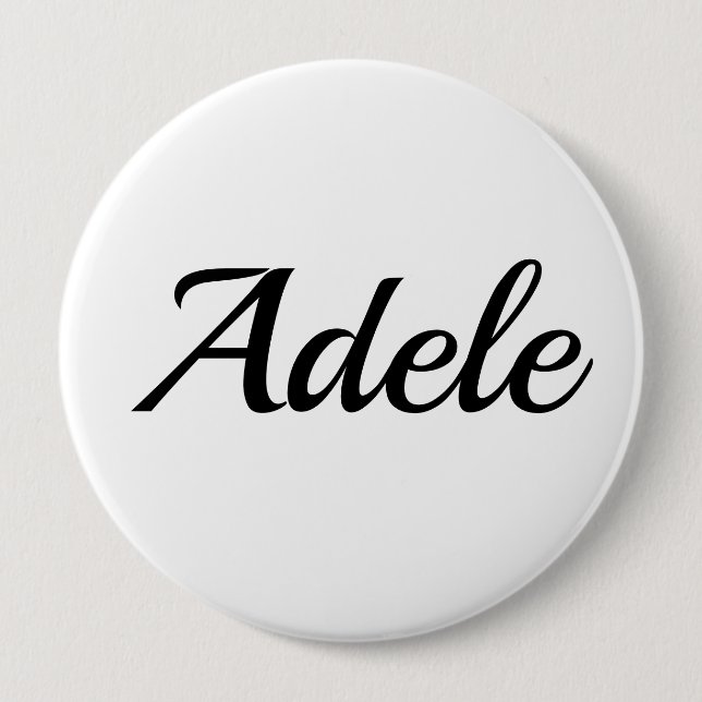 first name Adele black and white Button (Front)