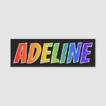[ Thumbnail: First Name "Adeline": Fun Rainbow Coloring Name Tag ]
