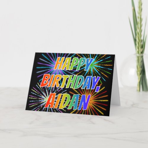 First Name AIDAN Fun HAPPY BIRTHDAY Card