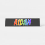 [ Thumbnail: First Name "Aidan": Fun Rainbow Coloring Desk Name Plate ]