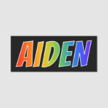 [ Thumbnail: First Name "Aiden": Fun Rainbow Coloring Name Tag ]