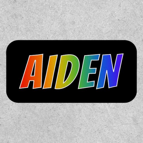 First Name AIDEN  Fun Rainbow Coloring Patch