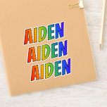 [ Thumbnail: First Name "Aiden" W/ Fun Rainbow Coloring Sticker ]