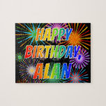 [ Thumbnail: First Name "Alan", Fun "Happy Birthday" Jigsaw Puzzle ]
