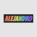 [ Thumbnail: First Name "Alejandro": Fun Rainbow Coloring Name Tag ]