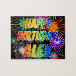 [ Thumbnail: First Name "Alex", Fun "Happy Birthday" Jigsaw Puzzle ]
