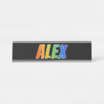 [ Thumbnail: First Name "Alex": Fun Rainbow Coloring Desk Name Plate ]