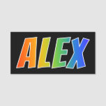 [ Thumbnail: First Name "Alex": Fun Rainbow Coloring Name Tag ]