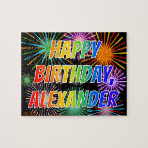 First Name "ALEXANDER", Fun "HAPPY BIRTHDAY" Jigsaw Puzzle