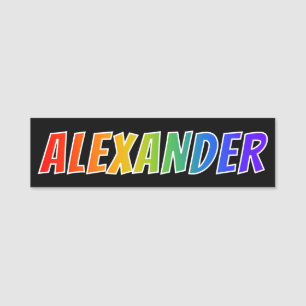 First Name "ALEXANDER": Fun Rainbow Coloring Name Tag