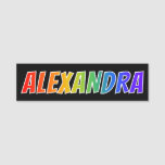 [ Thumbnail: First Name "Alexandra": Fun Rainbow Coloring Name Tag ]
