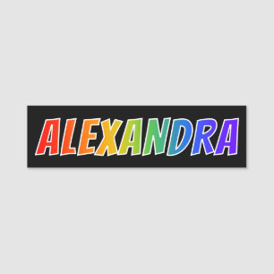 First Name "ALEXANDRA": Fun Rainbow Coloring Tag