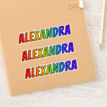[ Thumbnail: First Name "Alexandra" W/ Fun Rainbow Coloring Sticker ]