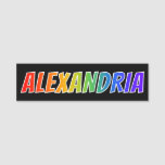 [ Thumbnail: First Name "Alexandria": Fun Rainbow Coloring Name Tag ]