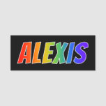 [ Thumbnail: First Name "Alexis": Fun Rainbow Coloring Name Tag ]