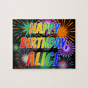 First Name "ALICE", Fun "HAPPY BIRTHDAY" Jigsaw Puzzle