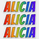 [ Thumbnail: First Name "Alicia" W/ Fun Rainbow Coloring Sticker ]