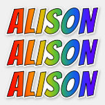 [ Thumbnail: First Name "Alison" W/ Fun Rainbow Coloring Sticker ]