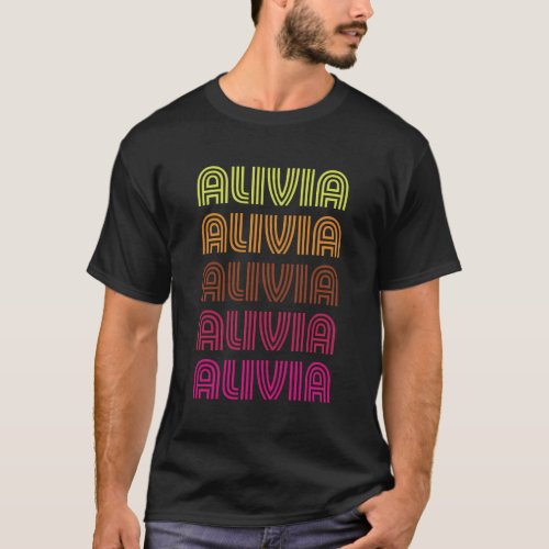 First Name Alivia Funky Disco T_Shirt
