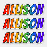 [ Thumbnail: First Name "Allison" W/ Fun Rainbow Coloring Sticker ]