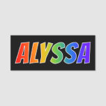 [ Thumbnail: First Name "Alyssa": Fun Rainbow Coloring Name Tag ]