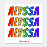 [ Thumbnail: First Name "Alyssa" W/ Fun Rainbow Coloring Sticker ]
