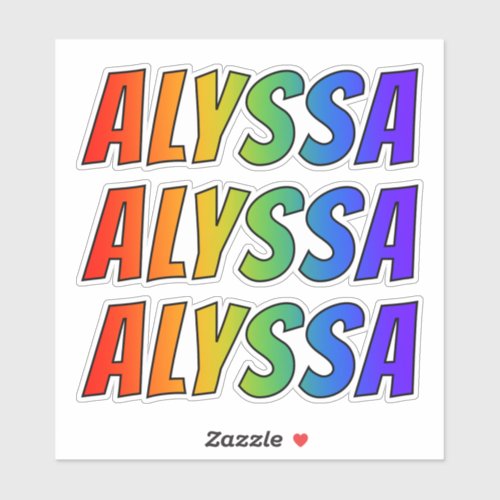 First Name ALYSSA w Fun Rainbow Coloring Sticker